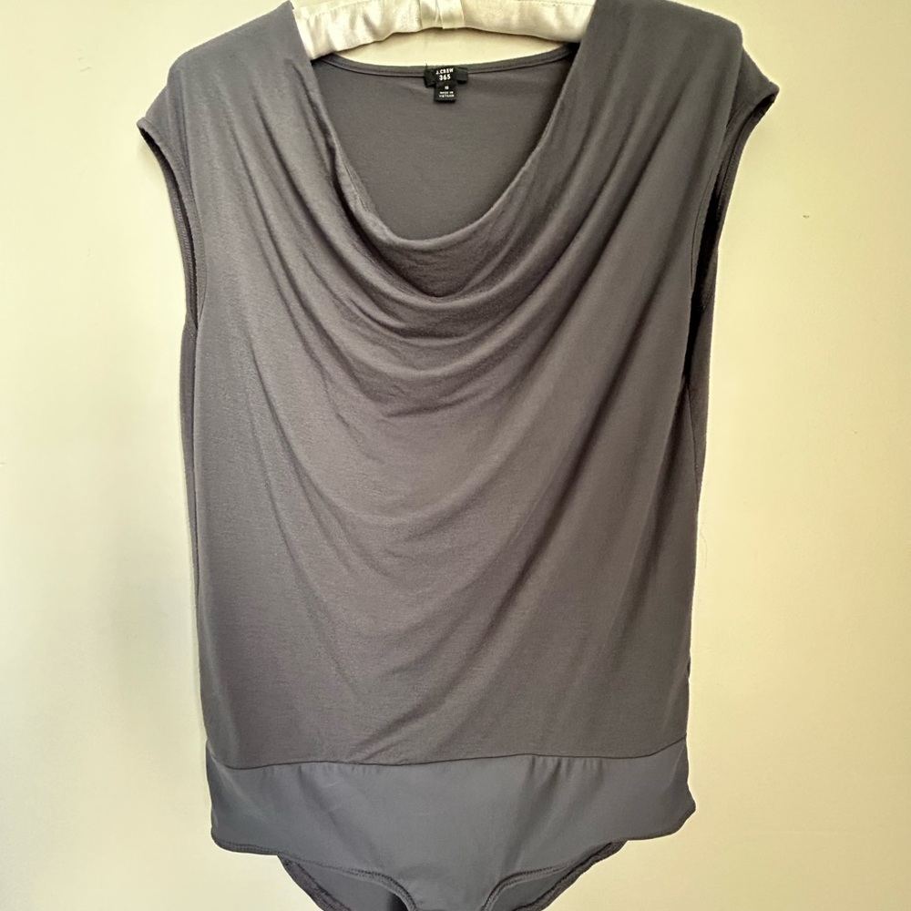 Body suit drapey dusty grayish purple top jersey knit.